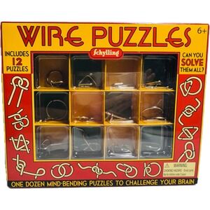 Schylling Wire Puzzles 12 Piece Metal Brain Teaser Set 21160W Ages 6+